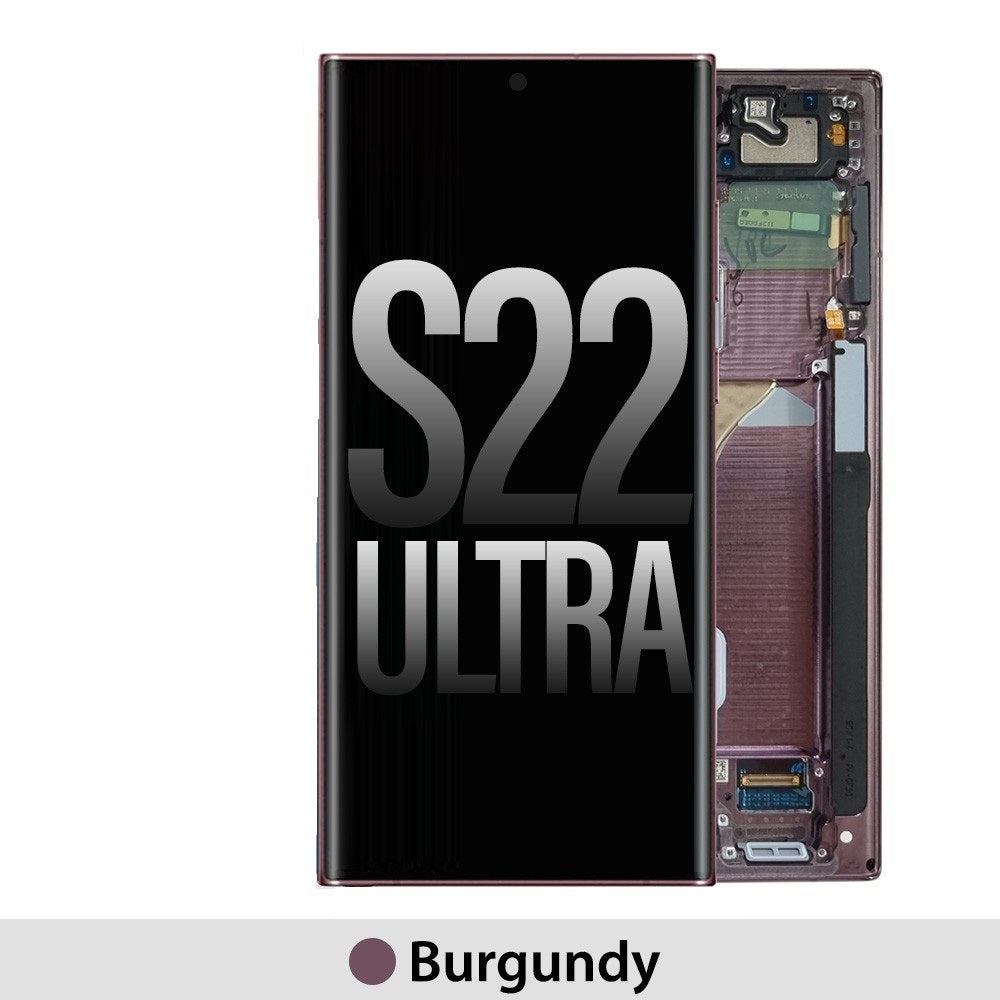 Yellow-Samsung Galaxy S22 Ultra 5G S908B OLED Screen Replacement-Burgundy Yellow-Samsung Galaxy S22 Ultra 5G S908B OLED Screen Replacement-Burgundy